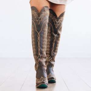 Lane Lexington OTK Women's Boots Brown Crackle | 74569-CIHG