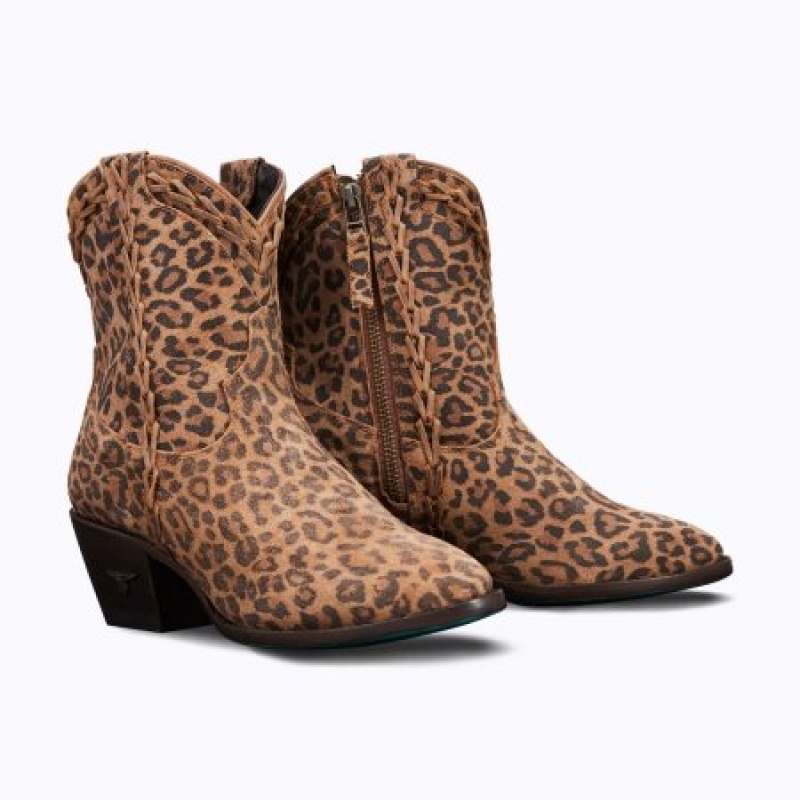 Lane Emma Bootie Women's Booties Leopard | 47326-DHLO