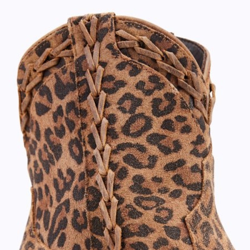 Lane Emma Bootie Women's Booties Leopard | 47326-DHLO