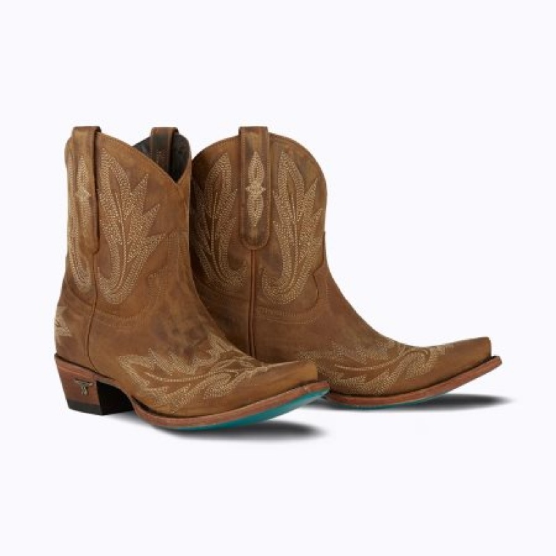 Lane Lexington Bootie Women's Booties Burnt Caramel | 71829-CGBJ