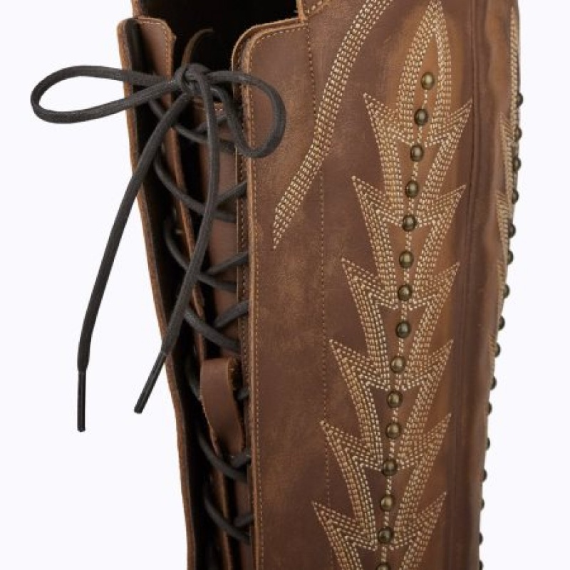 Lane Lexington OTK Stud Women's Boots Oiled Saddle | 26945-TXRP