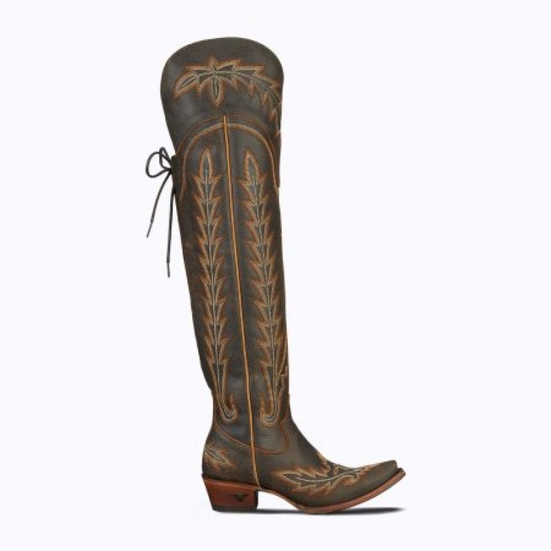 Lane Lexington OTK Women's Boots Brown Crackle | 74569-CIHG