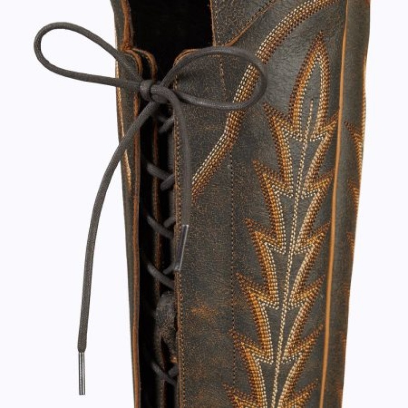 Lane Lexington OTK Women's Boots Brown Crackle | 74569-CIHG