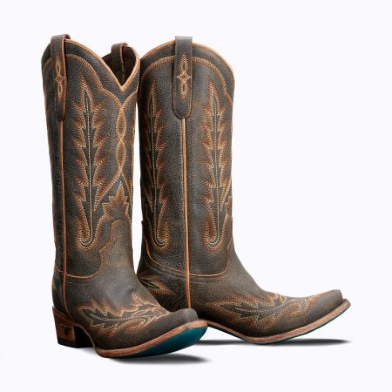 Lane Lexington Women's Boots Brown Crackle | 76092-QXKR