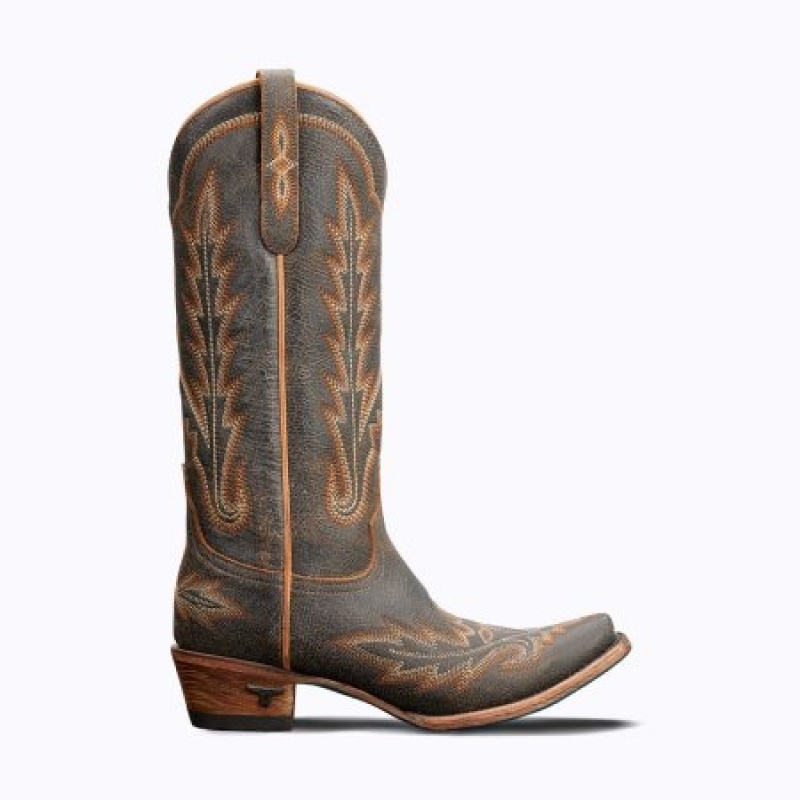 Lane Lexington Women's Boots Brown Crackle | 76092-QXKR