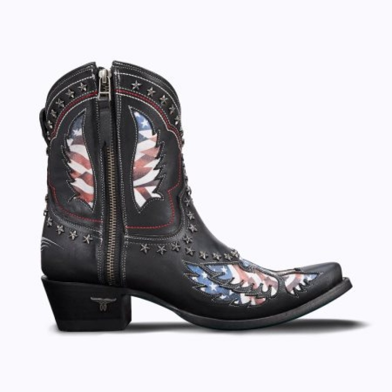 Lane Old Glory Bootie Black Women's Booties Black | 63092-YIXL