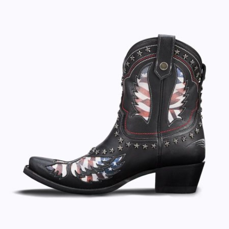 Lane Old Glory Bootie Black Women's Booties Black | 63092-YIXL