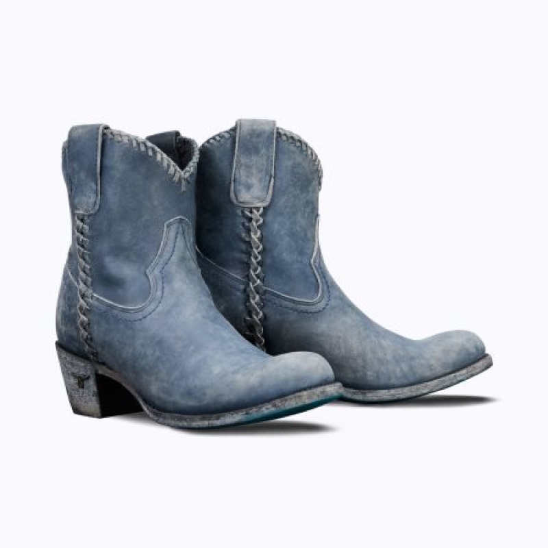 Lane PJ Shortie Women's Booties Distressed Midnight Blue | 18397-AIDL