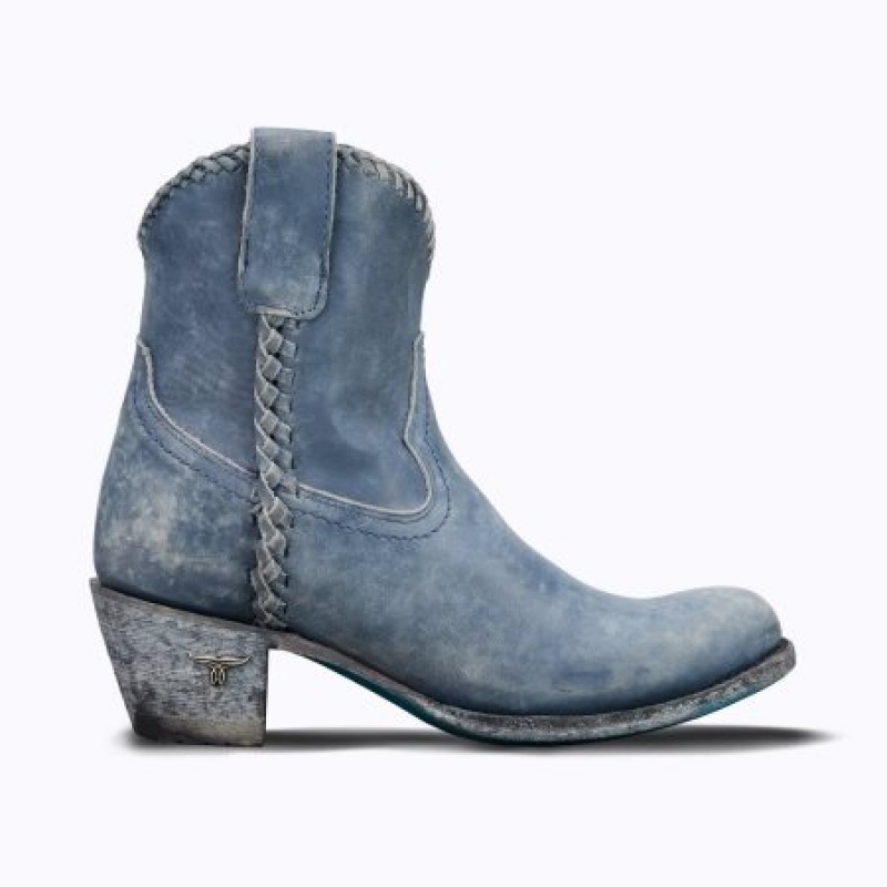 Lane PJ Shortie Women's Booties Distressed Midnight Blue | 18397-AIDL