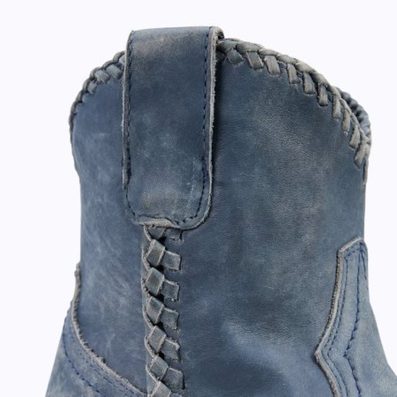 Lane PJ Shortie Women's Booties Distressed Midnight Blue | 18397-AIDL