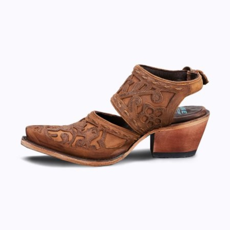 Lane Robin Mule Women's Sandals Burnt Caramel | 96517-XHYU