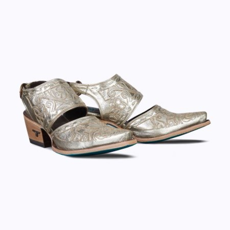 Lane Robin Mule Women's Sandals Champagne Metallic | 43975-CJFH