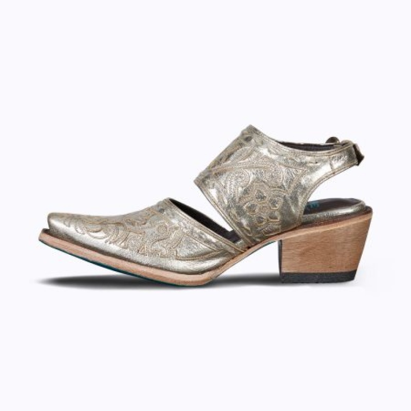 Lane Robin Mule Women's Sandals Champagne Metallic | 43975-CJFH