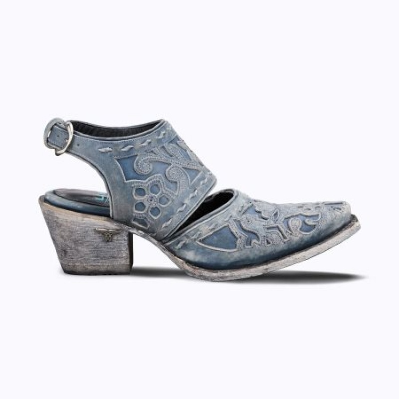 Lane Robin Mule Women's Sandals Distressed Midnight Blue | 02814-AYCQ