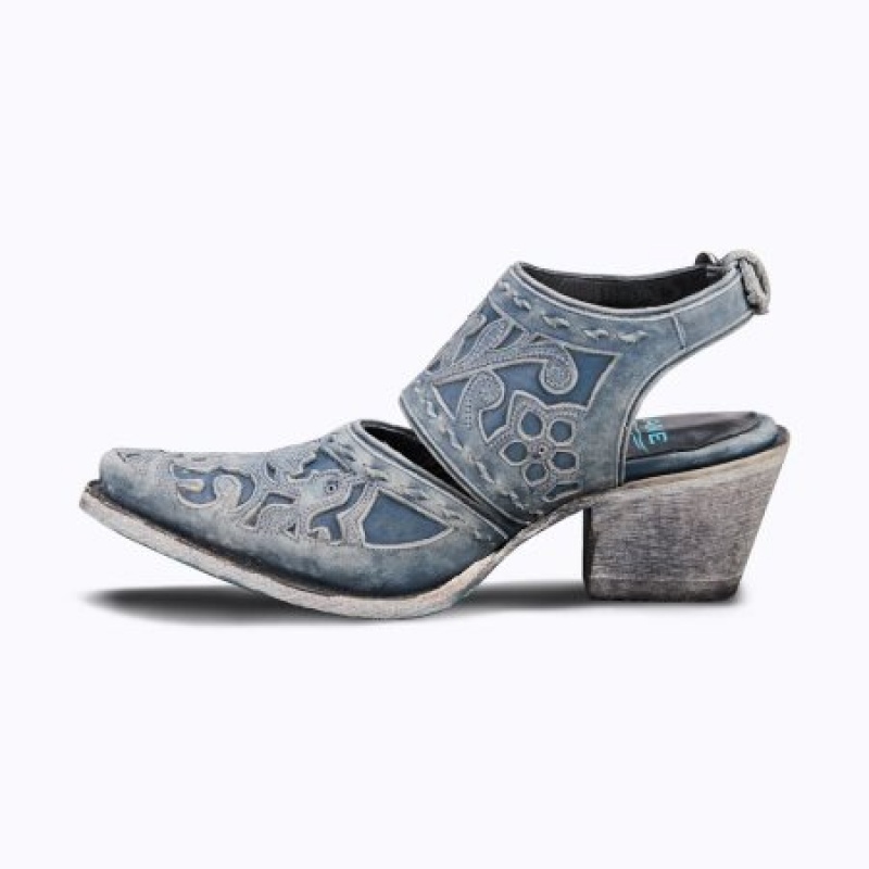 Lane Robin Mule Women's Sandals Distressed Midnight Blue | 02814-AYCQ