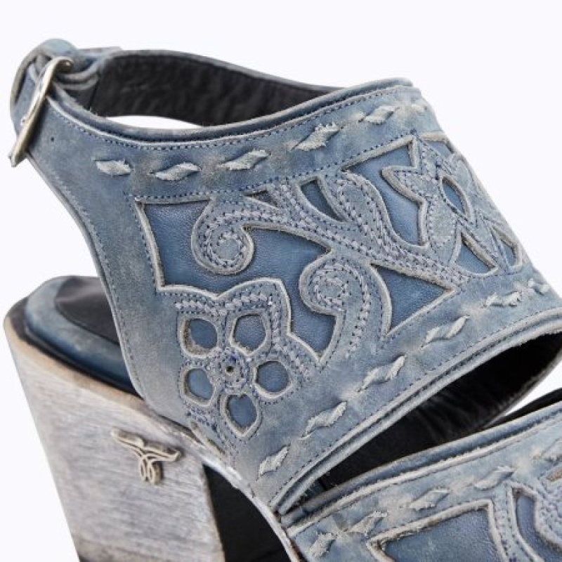 Lane Robin Mule Women's Sandals Distressed Midnight Blue | 02814-AYCQ