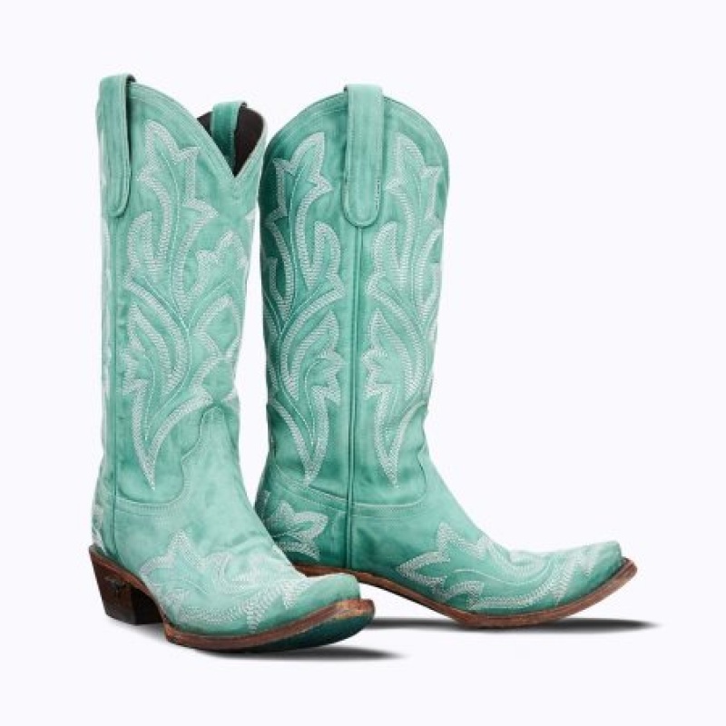 Lane Saratoga Women's Boots Taos Turquoise | 28469-NTZG