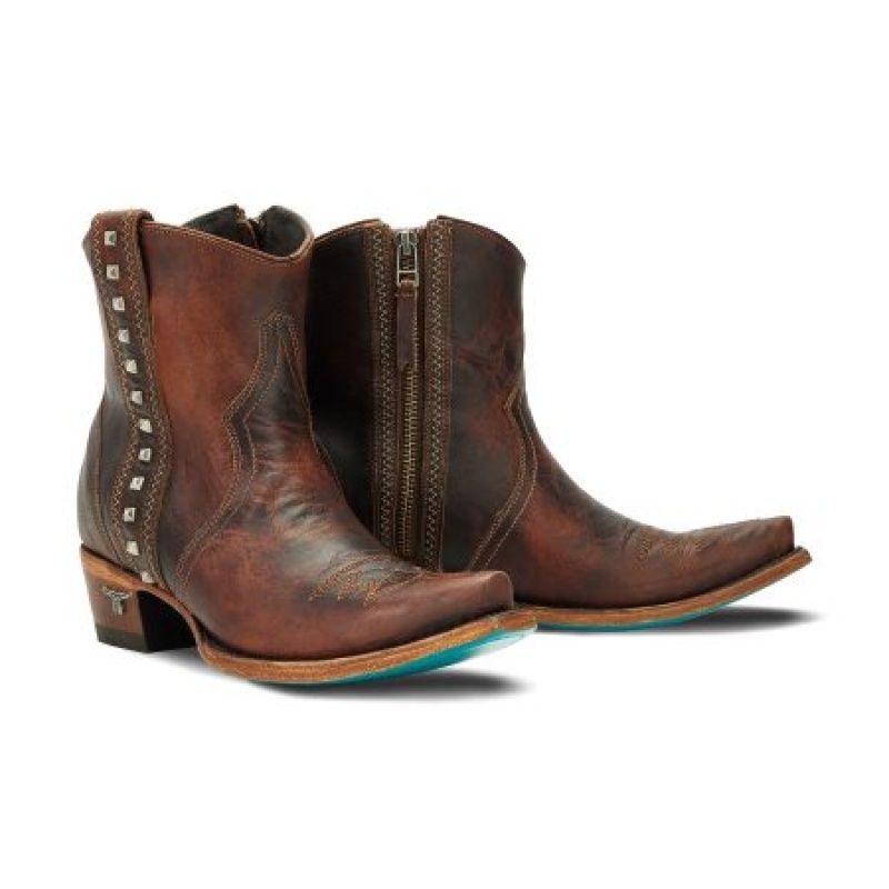 Lane Sierra Noche Women's Booties Cognac | 20489-UDAJ