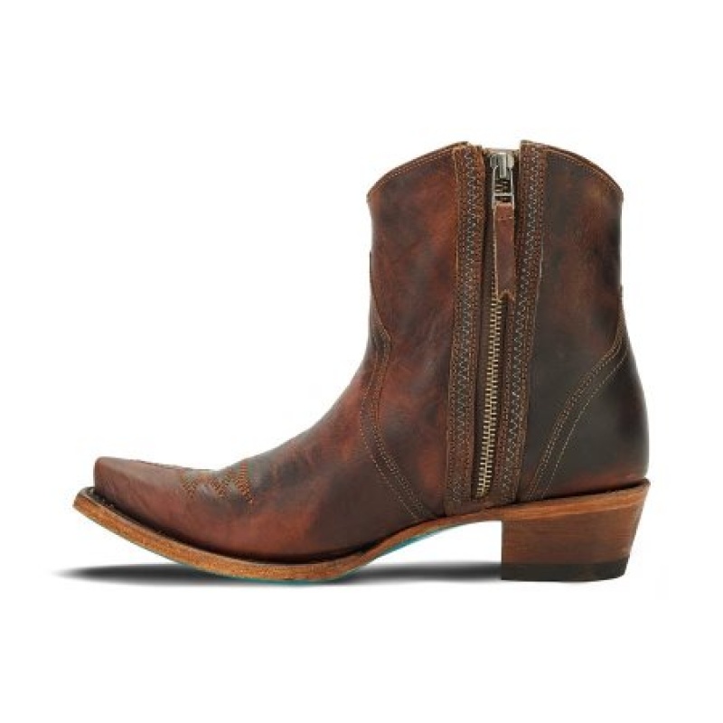 Lane Sierra Noche Women's Booties Cognac | 20489-UDAJ