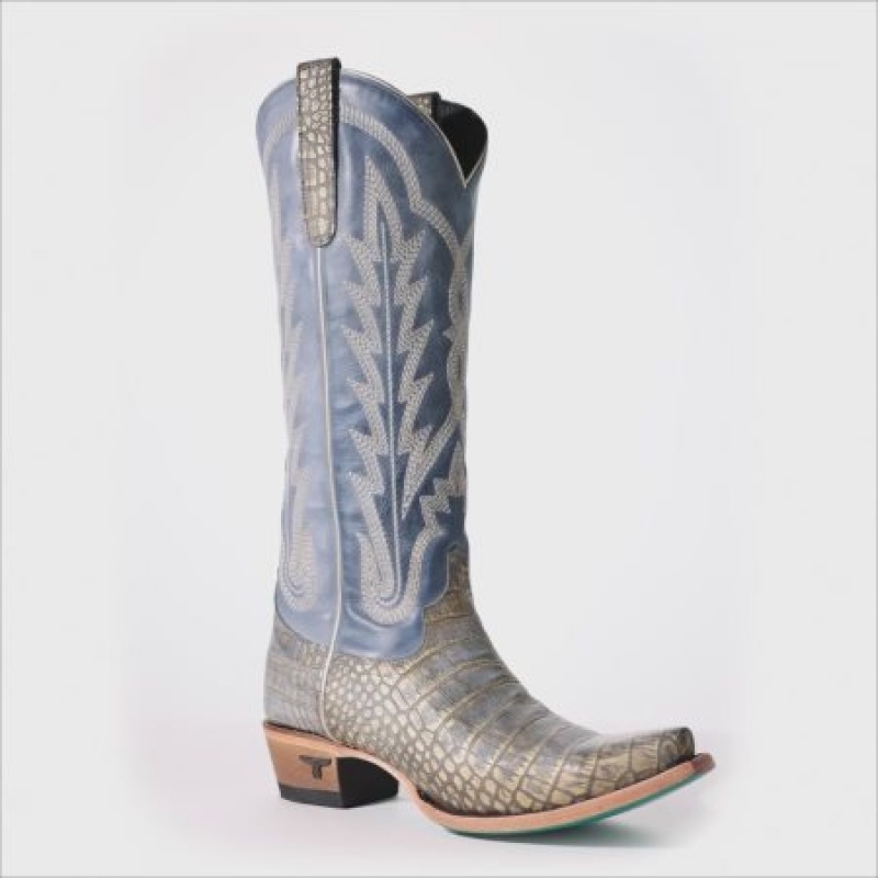 Lane Skylight Women's Boots Gilded Denim | 38725-BZHN