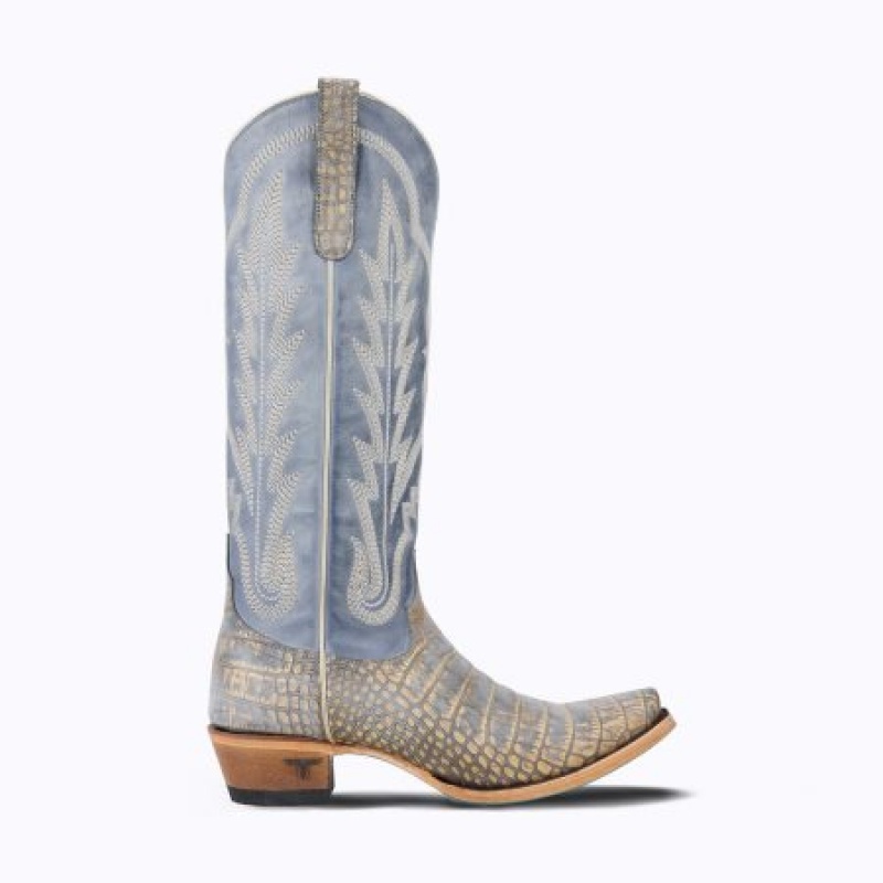 Lane Skylight Women's Boots Gilded Denim | 38725-BZHN