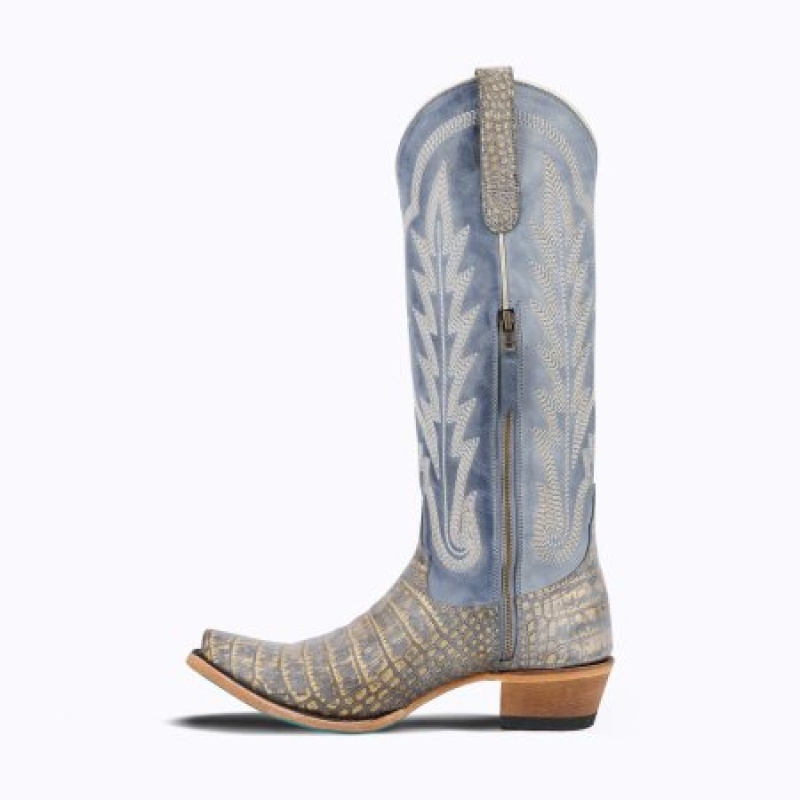 Lane Skylight Women's Boots Gilded Denim | 38725-BZHN