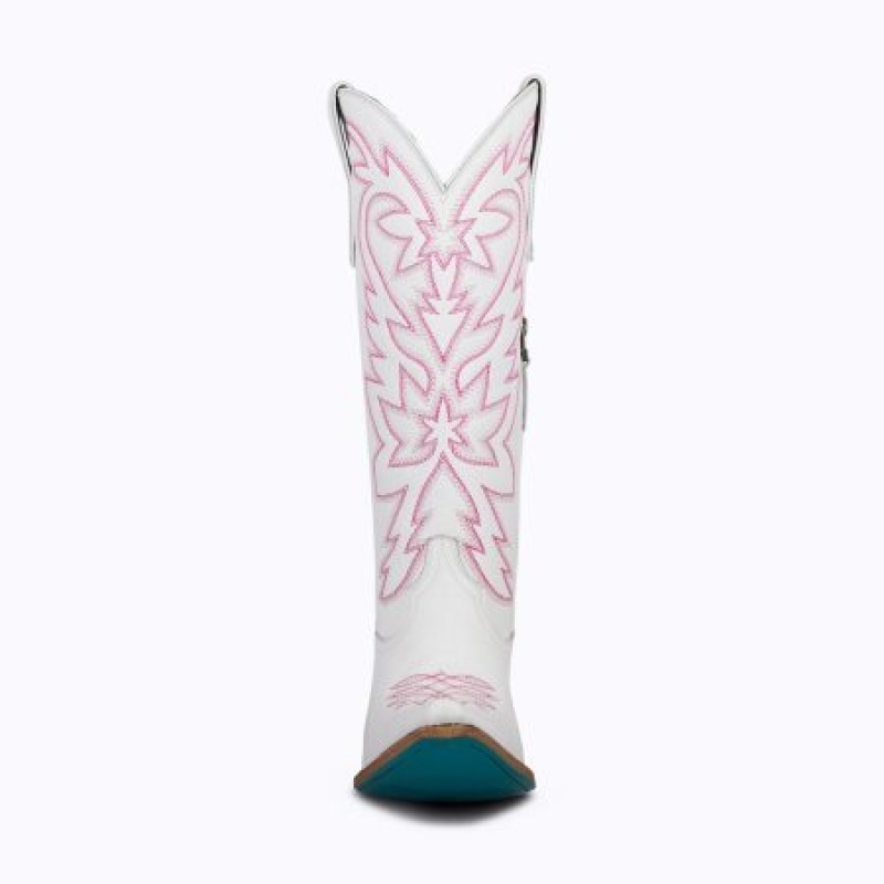 Lane Smokeshow Women's Boots Matte White / Neon Pink | 69134-DELU