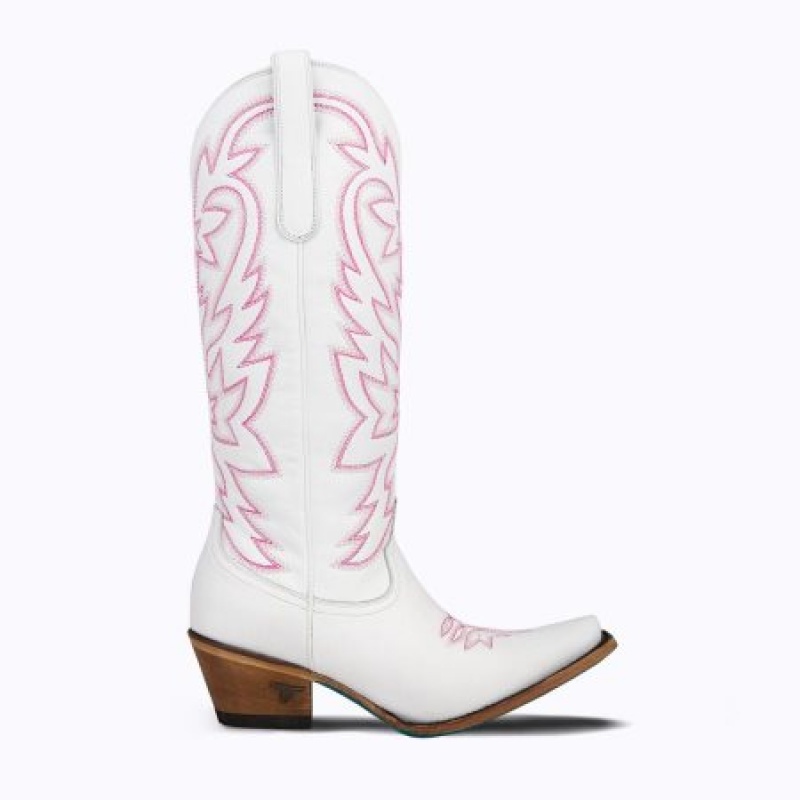 Lane Smokeshow Women's Boots Matte White / Neon Pink | 69134-DELU