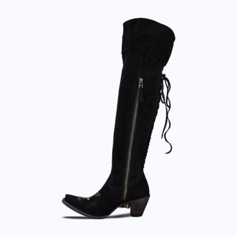 Lane The Spirit Animal in Suede Women's Boots Jet Black Suede | 53089-WLPK